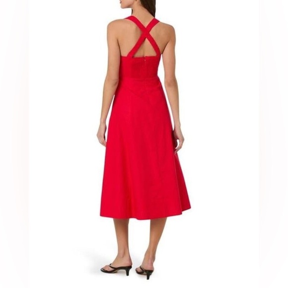 ASTR The Label Women's Red Cross Back Sleeveless Midi Dress XS B3032 - Picture 2 of 8